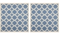 Safavieh Courtyard Blue and Beige 4' x 4' Sisal Weave Square Area Rug